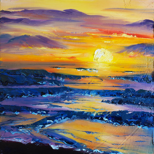 Rainbow Sunset 8x8"