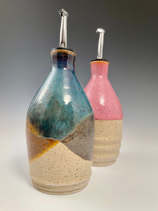 Rustic Blue Oil Bottle