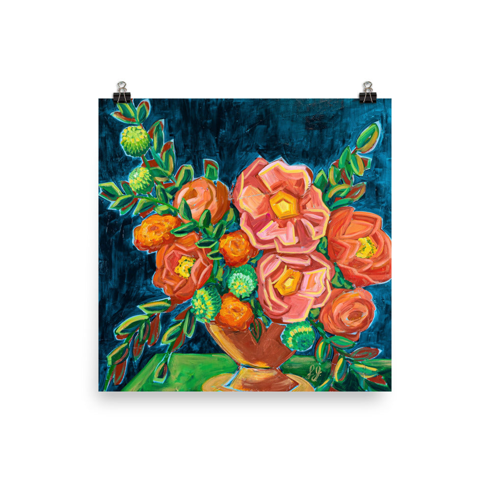 'Dark Flowers' Print